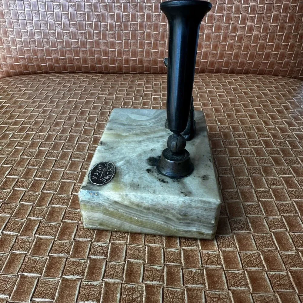 Vintage Onyx Dog Pen Holder Inkwell Desk Organizer Art Deco‎ Style